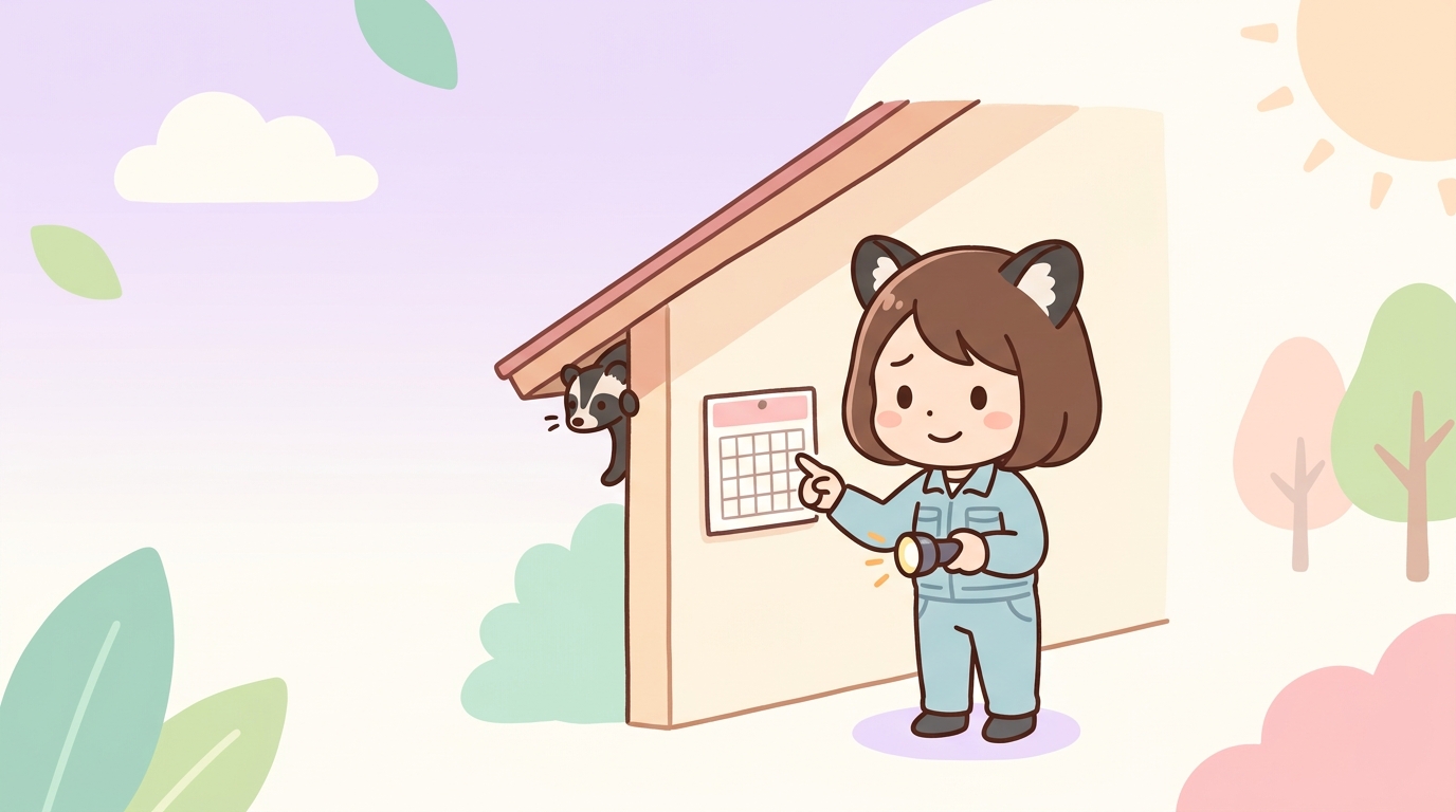ハクビシンが屋根裏に侵入する時期と行動パターン