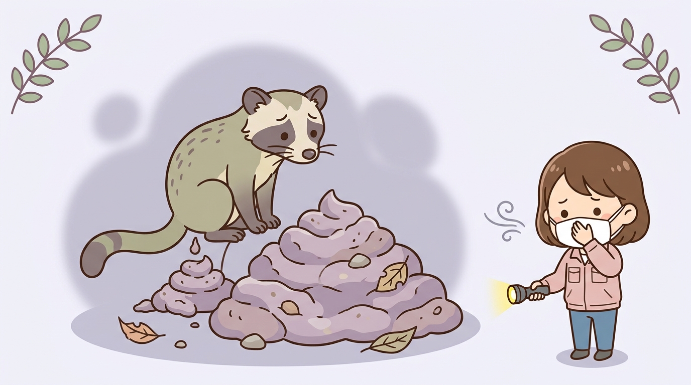 ハクビシンが同じ場所にフンをする「ためフン」の習性