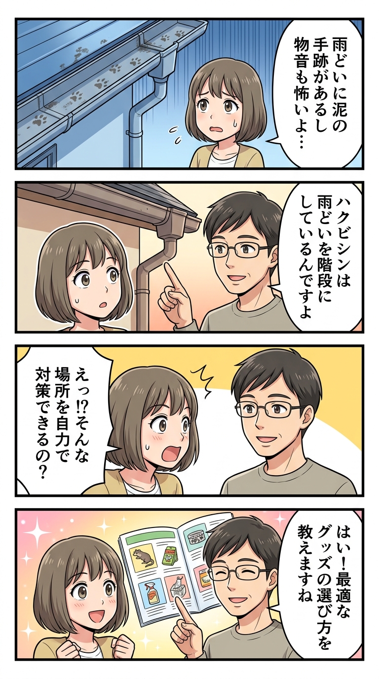 雨どい ハクビシン 侵入 経路