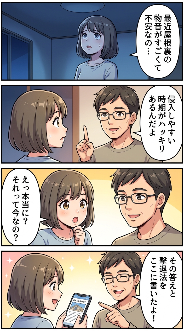 ハクビシン 屋根裏 時期